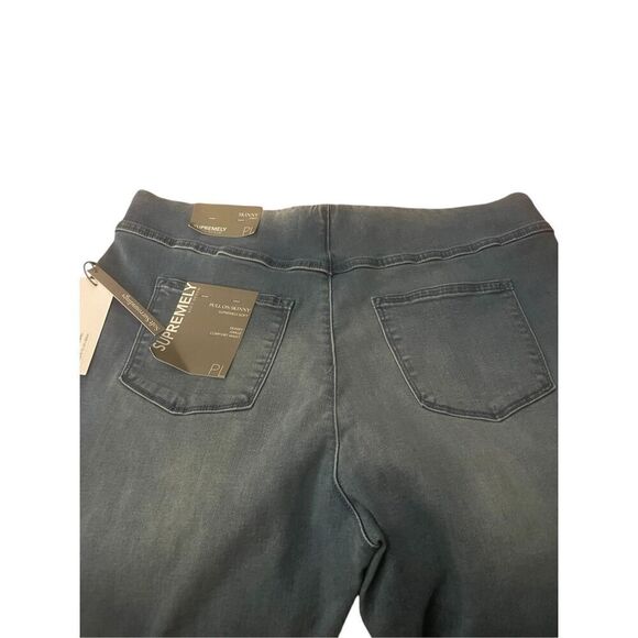 NWT Soft Surroundings Supremely Soft Pull on skinny Jeans Comfort Waist Size PL - Picture 10 of 16